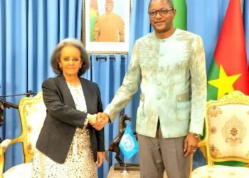 Karamoko Jean Marie Traoré lors d’une rencontre diplomatique au Burkina Faso
