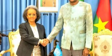 Karamoko Jean Marie Traoré lors d’une rencontre diplomatique au Burkina Faso