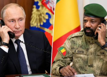 Assimi Goïta Poutine lors d’un échange consacré à la coopération entre le Mali et la Russie