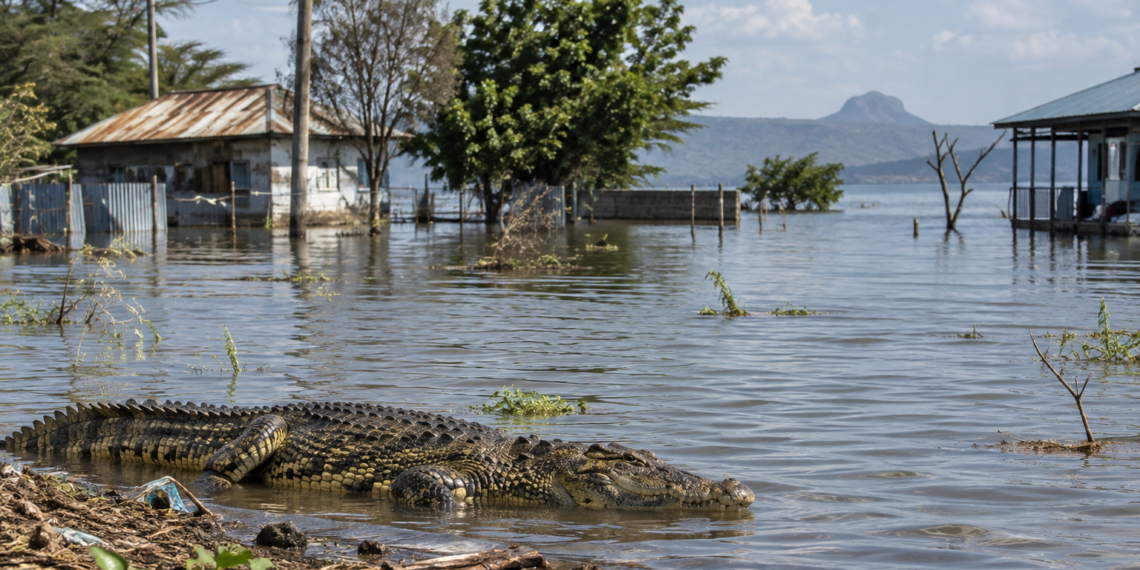 Kenya : la montée des eaux des lacs du Rift rapproche les crocodiles des habitants. Découvrez les risques et les mesures prises par les autorités.
