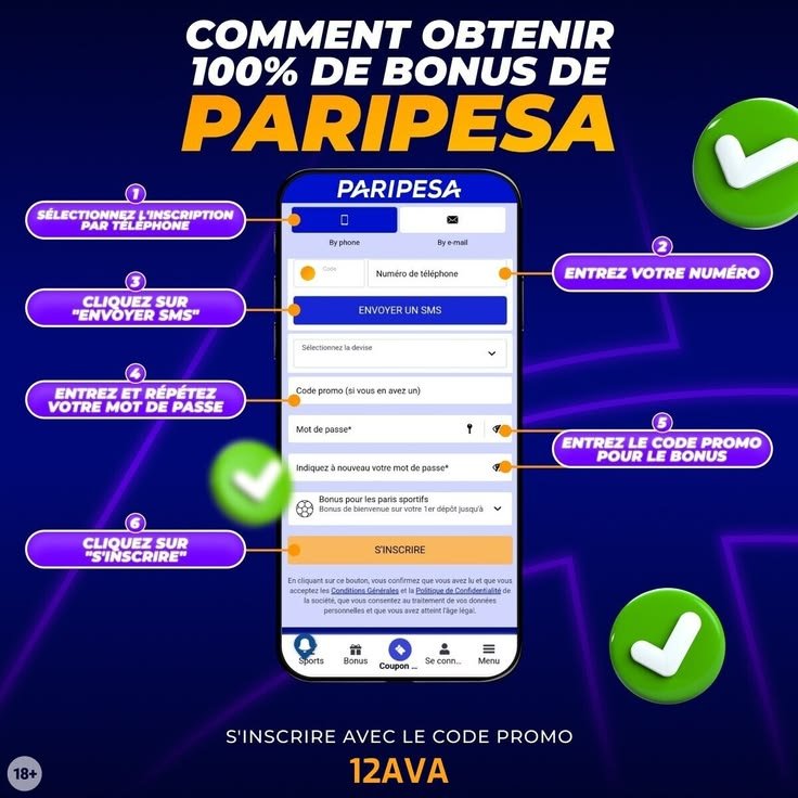 Code promo Paripesa 2026 : 12AVA (bonus 300 %)